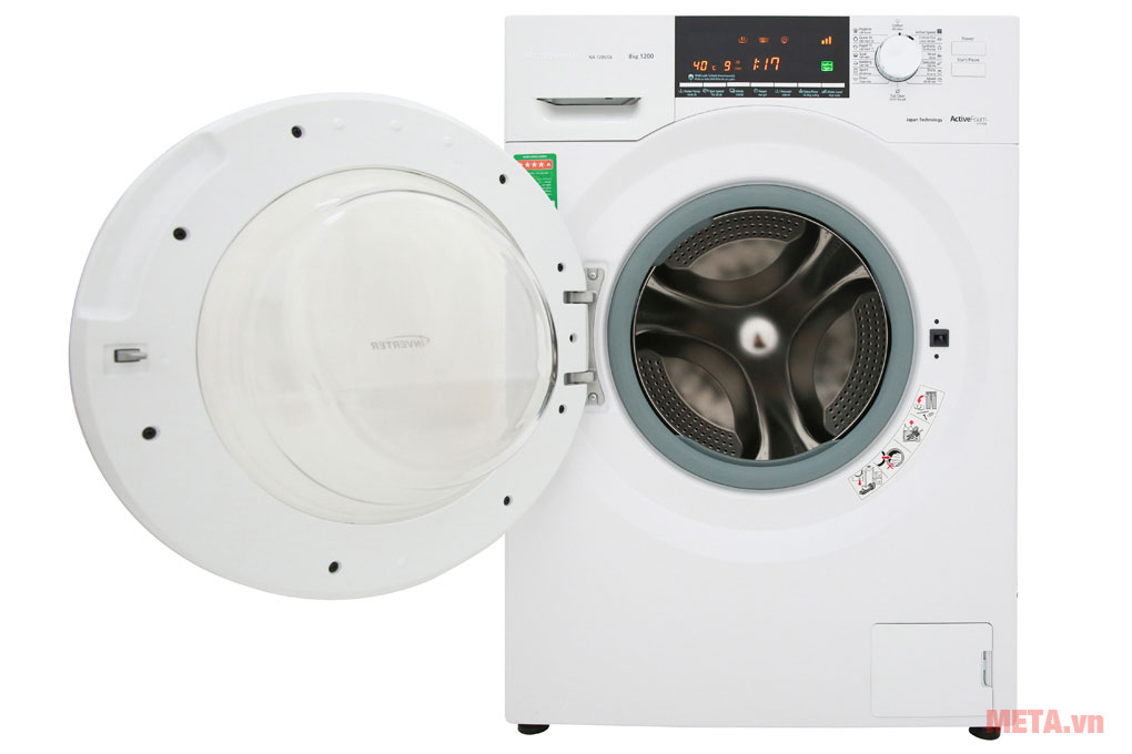 Máy giặt Panasonic inverter NA-128VG6WV2 thiết kế cửa trước giúp giặt sạch hơn