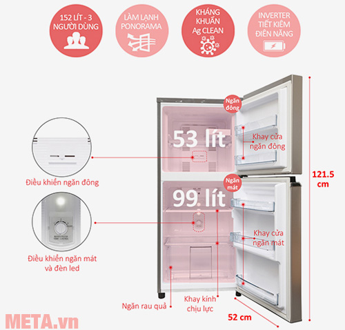 Cấu tạo các bộ phận của tủ lạnh NR-BA178VSV1