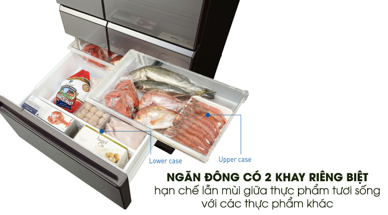 Ngăn đông tích hợp 2 khay chứa - Tủ lạnh Panasonic Inverter 489 lít NR-F510GT-X2